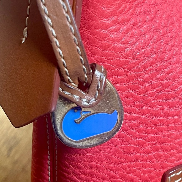 Dooney & Bourke Poppy Red Hobo Shoulder Bag with Leather Trim Horse bit strap - Picture 4 of 16